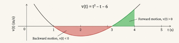 Net Area Theorem: Total Distance Traveled
